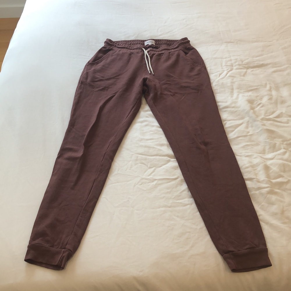 MATE the Label Plum Terry Cotton Joggers - Picture 5 of 6